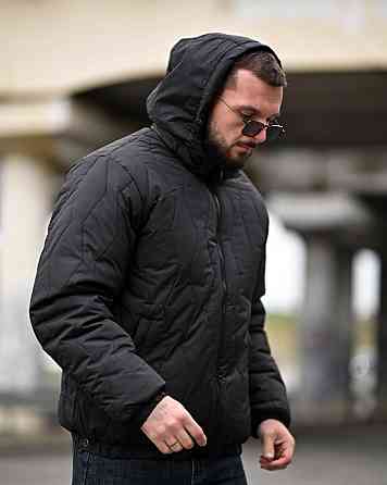 Чоловіча зимова куртка jenson чорна ПП8102 Одеса