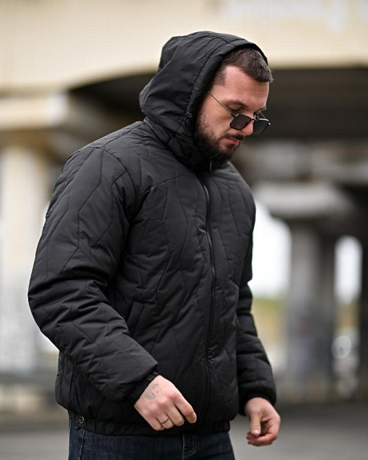 Чоловіча зимова куртка jenson чорна ПП8102 Одеса - фото 3