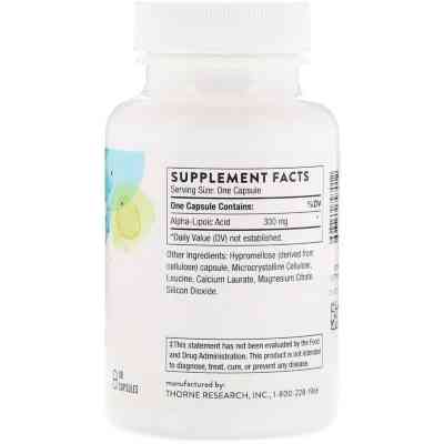 Антиоксидант Thorne Research Альфа-ліпоєва кислота, Alpha-Lipoic-Acid, 60 капсул (THR-79701) Вінниця