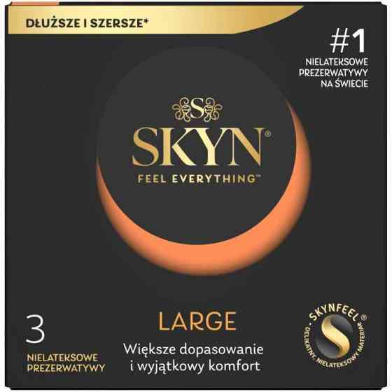 Безлатексні преміум-презервативи SKYN Large 3 шт, збільшений розмір Sex Aura Київ
