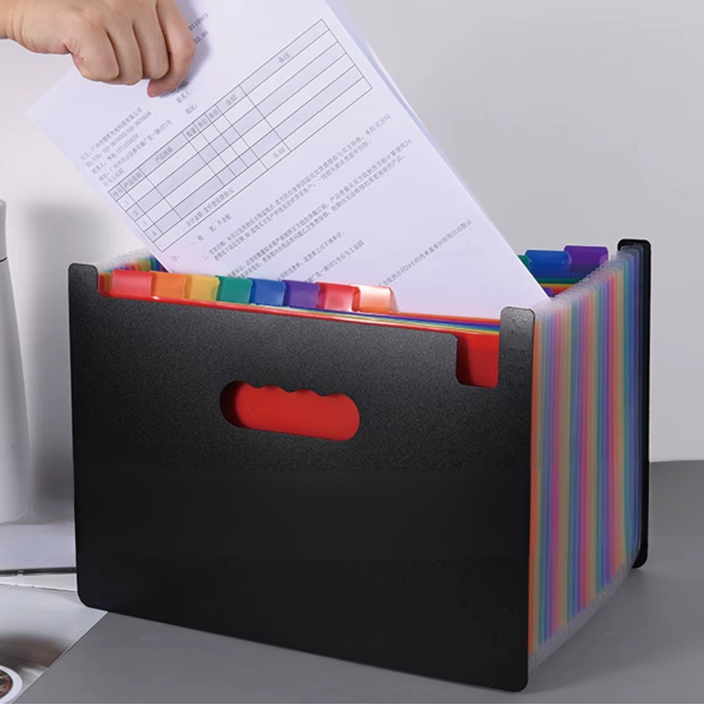 Папка-органайзер для зберігання документів і файлів формат А4 на 36 відділень,з кольоровими вкладками, чорна 330x240x40 мм Кам'янець-Подільський - фото 4