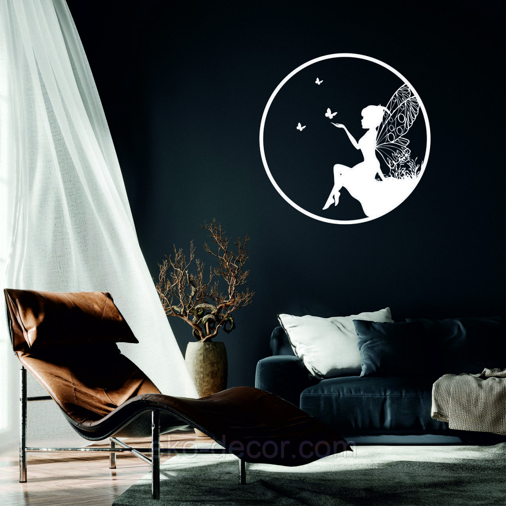 Декоративное настенное Панно «Фея-волшебница», Декор на стену 90*90 см, Белый Киев - изображение 1