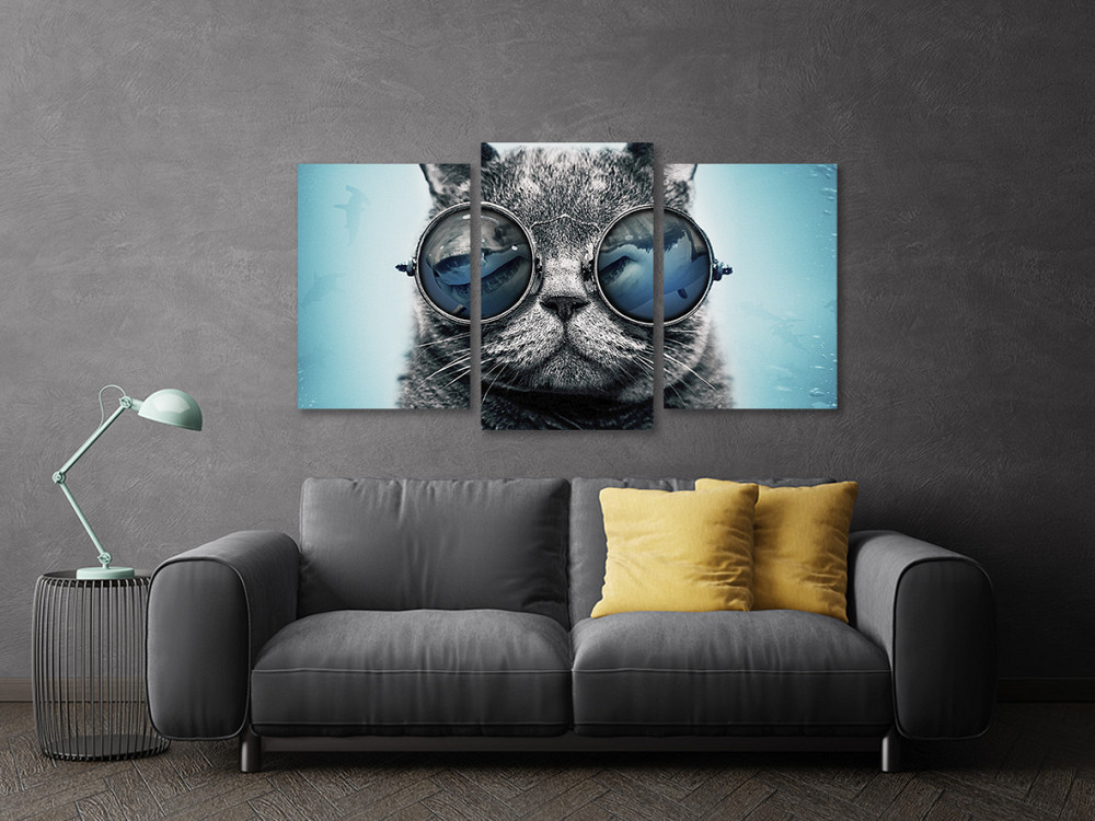 Модульная картина в гостиную / спальню Кіт в окулярах Art-588_3 100x150 см Киев - изображение 3