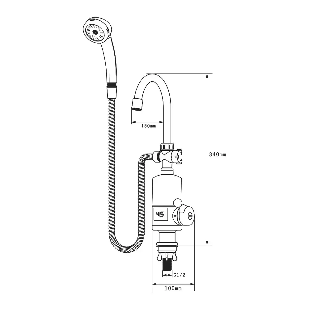Проточний кран водонагрівач WEZER SDR-B05ST з душовою лійкою Київ - фото 6