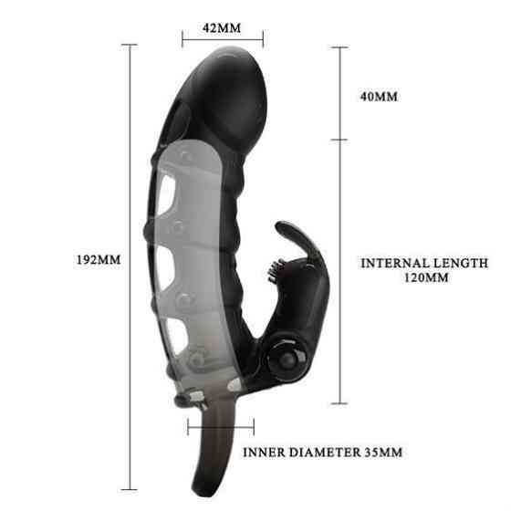 Насадка на член - Pretty Love Cuper Vibrating Penis Sleeve Black Sex Aura Київ