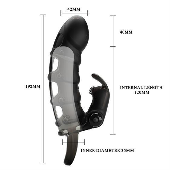 Насадка на член - Pretty Love Cuper Vibrating Penis Sleeve Black Sex Aura Київ - фото 2