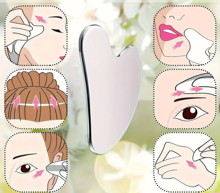 Массажер гуаша из нержавеющей стали в форме сердца 8,5 х 5,5 см Киев - изображение 2