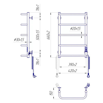 Сушарка для рушників MARIO Стандарт НР-І (2.3.0213.10.P) Вінниця - фото 4