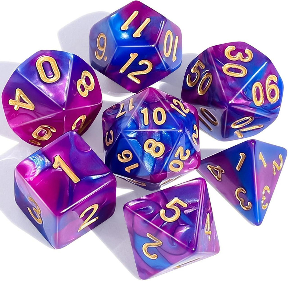 Набір пластикових многогранних ігрових кубиків 7 шт Київ - фото 1