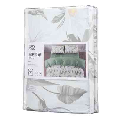 Постільна білизна Ardesto Gloria сатин квіти, зелений євро 200х220 (ART2022GF) Вінниця