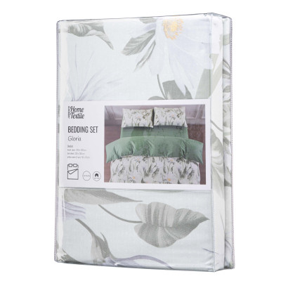 Постельное белье Ardesto Gloria сатин цветы, зеленый евро 200х220 (ART2022GF) Винница - изображение 1