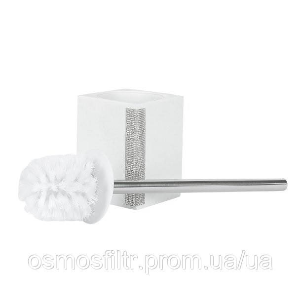 Щітка для туалету Axentia Ліндос біла з декором полігума 9.2x38.5x9.2 см (134350) Київ - фото 2