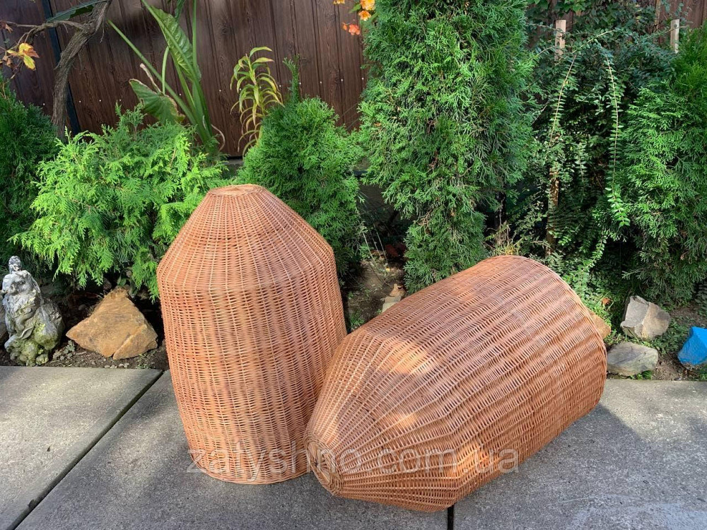 Люстра висока плафон з натуральної лози Київ - фото 2