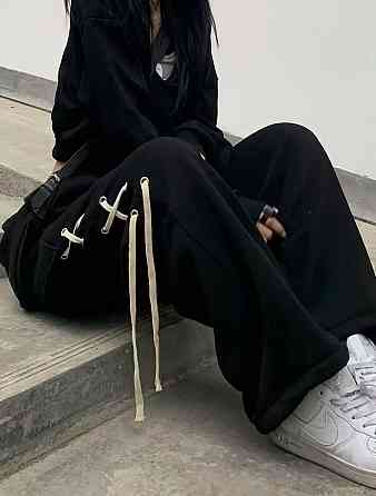 Женские оверсайз багги-штаны с минималистичным дизайном двунитка Одесса