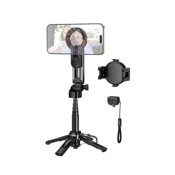 Селфи-монопод HOCO K27 Pro Magic mini live broadcast stand(pull clip+magnetic focusing version) Black Одесса