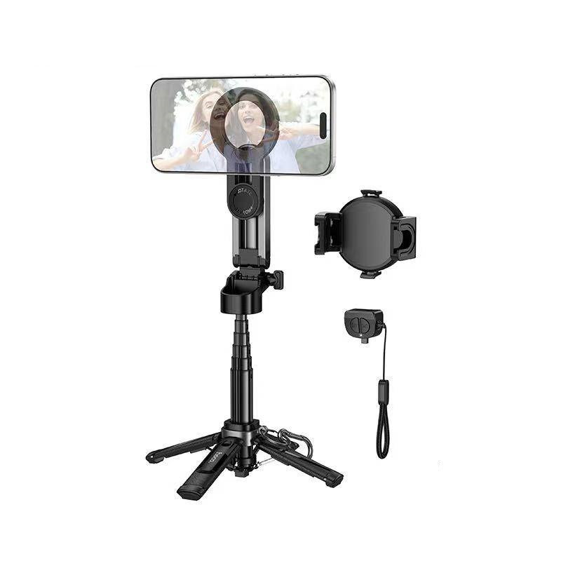Селфи-монопод HOCO K27 Pro Magic mini live broadcast stand(pull clip+magnetic focusing version) Black Одесса - изображение 1