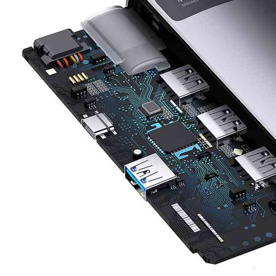 USB-хаб Baseus 4-в-1 Metal Gleam Сірий Київ