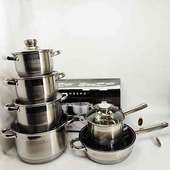 Кастрюля из нержавеющей стали, Кастрюли из нержавейки, Набор кастрюль качественных с крышками HX-43 Львов