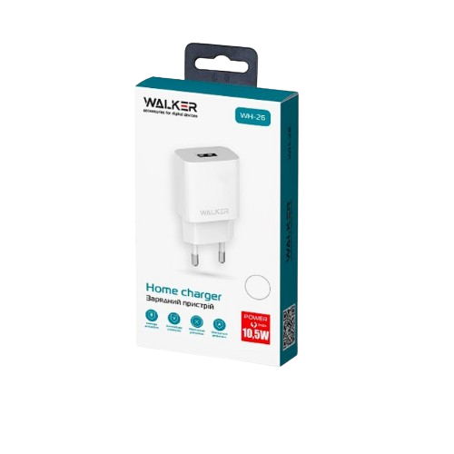 Зарядний пристрій мережевий USB + кабель Lightning 2,1А білий WALKER WH-26 Житомир