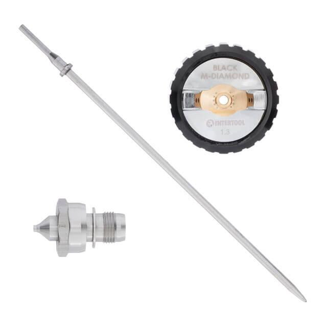 Комплект 1,3 мм форсунка, повітряна головка, голка до краскопультів HVLP BLACK M-DIAMOND (PT-0163, PT-0164, PT-0168) STORM Київ - фото 1