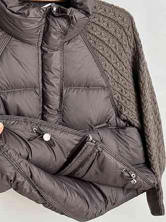 Куртка жіноча YZY 30790 пуховик oversize з в’язаними рукавами демісезонна one size, коричневий, one size Київ