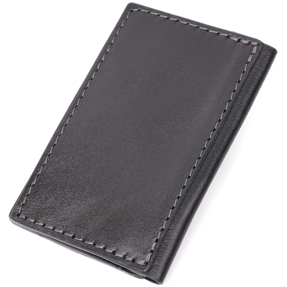 Картхолдер унисекс с держателем для Apple AirTag из натуральной кожи Черный (GRANDE PELLE) Киев - изображение 6