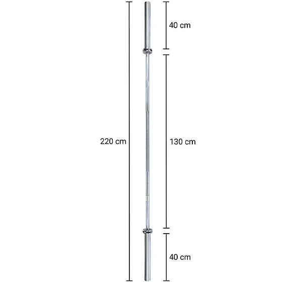 Гриф для штанги олимпийский TI-8072, 2,2 м, d- 50 мм, 15 кг Винница