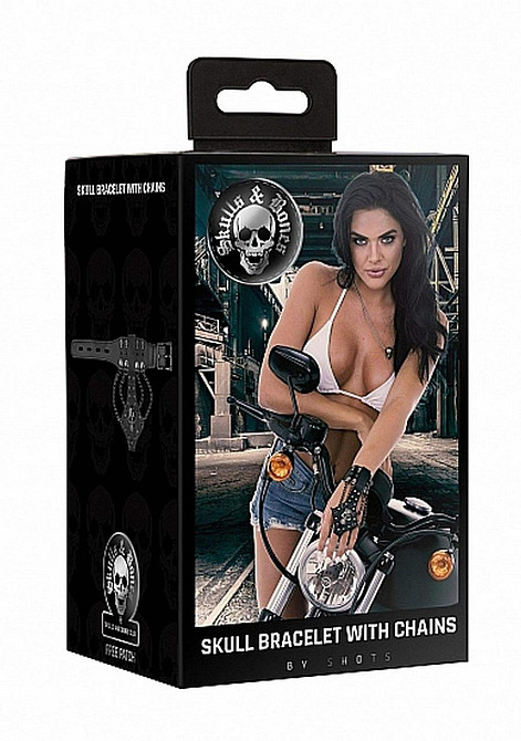 Браслет Skulls and Bones - Bracelet with Skulls and Chains - Black Sex Aura Київ - фото 2