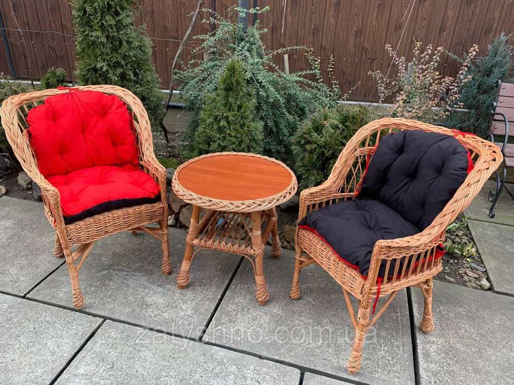 Комплект плетених меблів з накидками на крісла Київ - фото 2