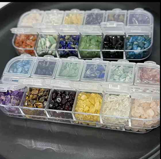 Набор натуральных камешков для рукоделия, декора и украшений, 12 видов Киев