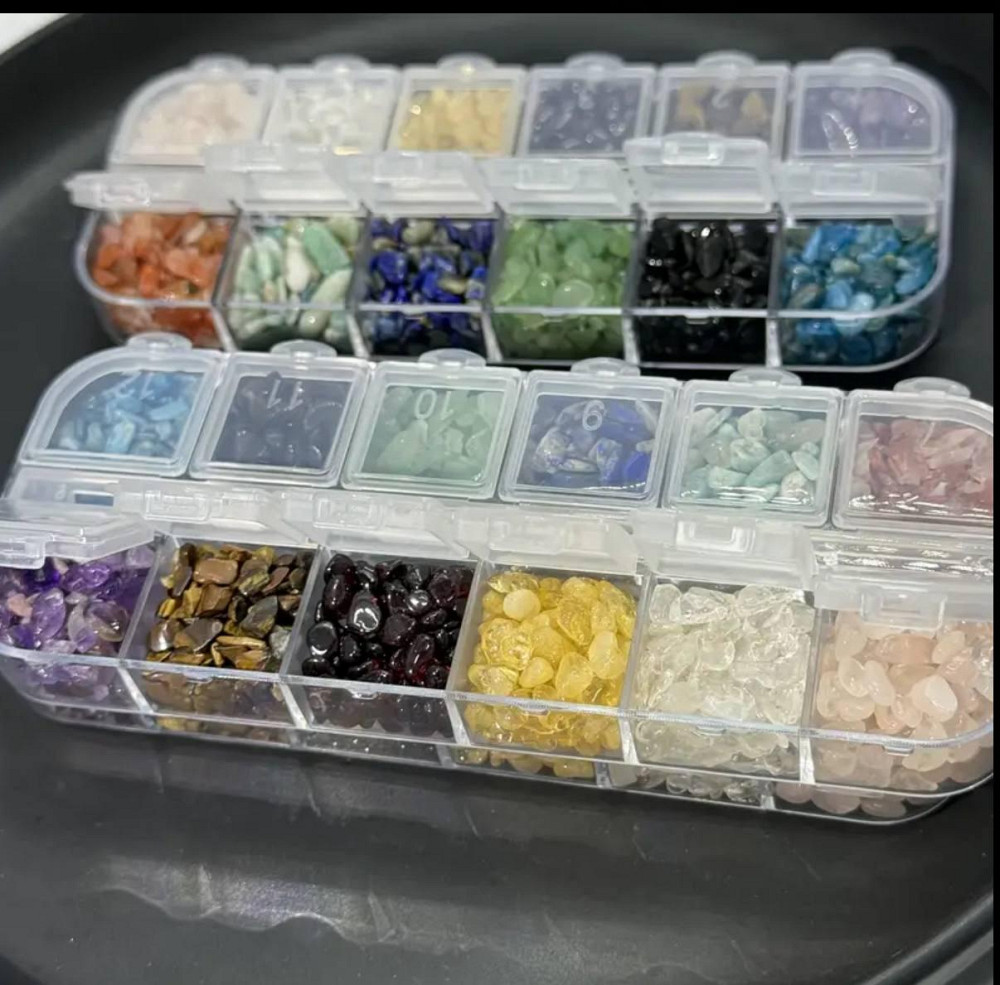 Набор натуральных камешков для рукоделия, декора и украшений, 12 видов Киев - изображение 1