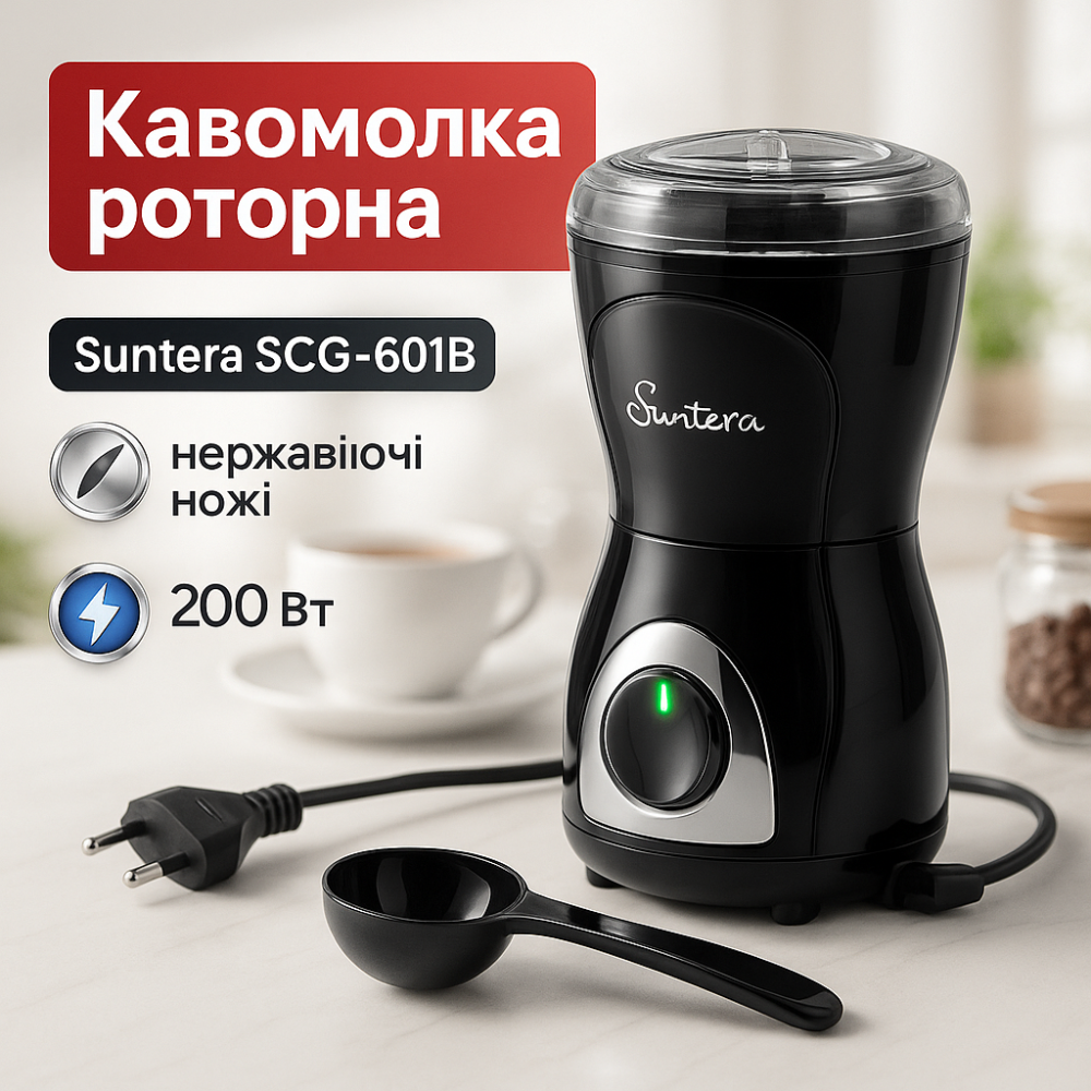 Кавомолка-подрібнювач універсальна Suntera, Кавомолка для помелу кави та спецій, Електронна кавомолка YP-62 Львів - фото 12
