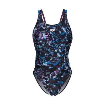 Купальник Arena Rockin Swimsuit Swim Tech Mult 008159-889 чорний, синій, фіолетовий 42 (3468337406532) Винница