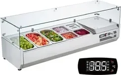 Сервер Chłodzona stacja na przyprawy do blatu roboczego - przygotowawcza z 3 x 1/3 patelni i 4 1/6 Korpus ze stali nierdzewnej 304 Київ - фото 1