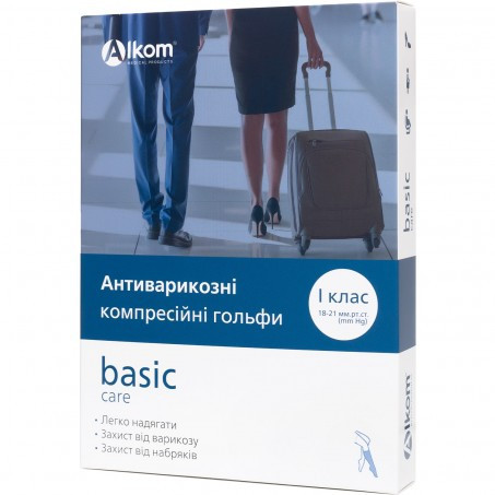 Гольфи компресійні антиварикозні basic care, клас компресії 1, Алком Дніпро - фото 1