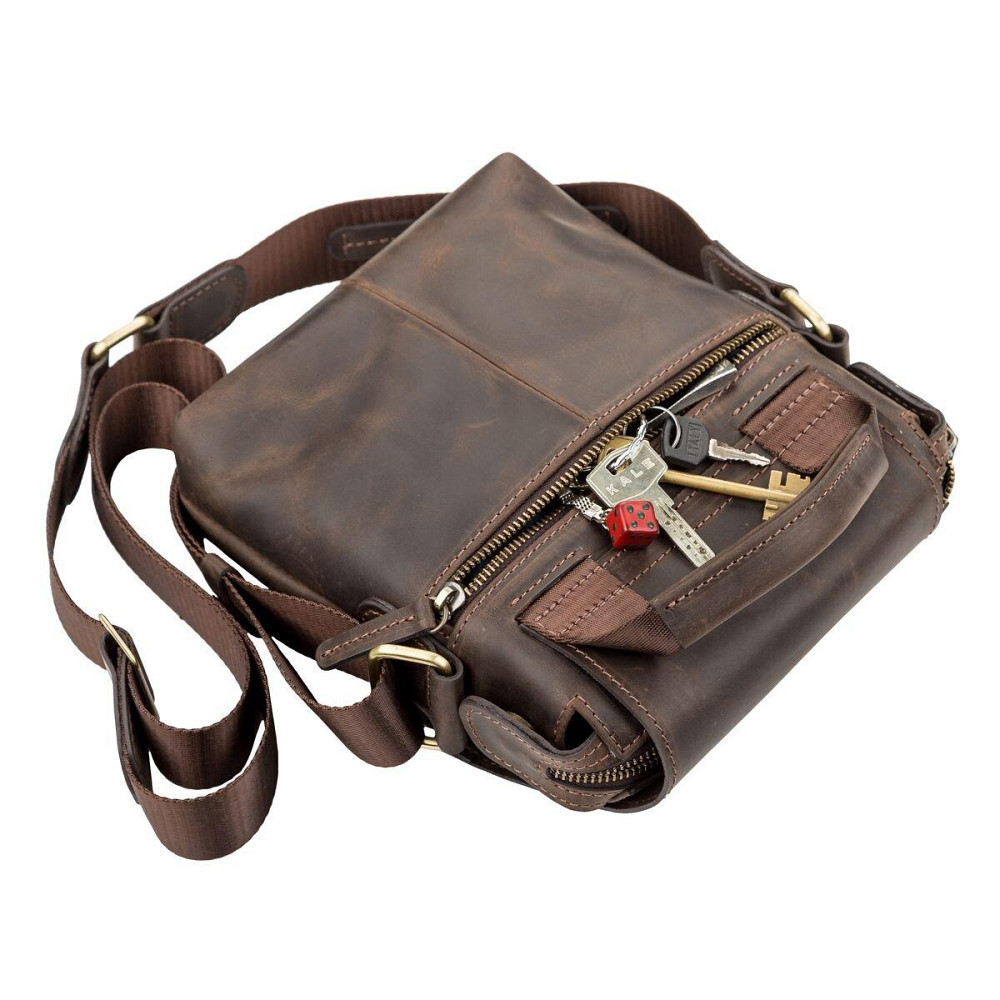 Сумка мужская SHVIGEL 11093 кожаная Коричневая Киев - изображение 7