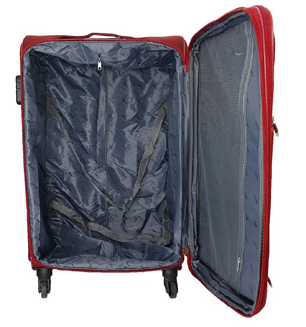 Чемодан тканевый KAIMAN 19226 средний 4 колеса бордовый Киев - изображение 8