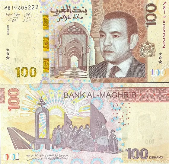 Марокко / Morocco 100 dirhams 2023 Pick 81 UNC Полтава