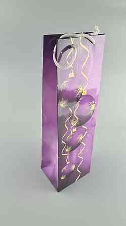 Пакет новогодний  бумажный под  бутылки-010 (12 шт) Харьков