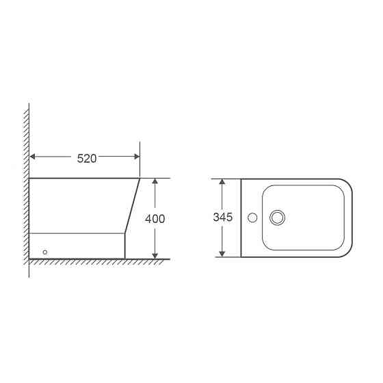 Биде напольное Mixxus Premium STYLE-0601 520х345х395mm (MP6603) Киев