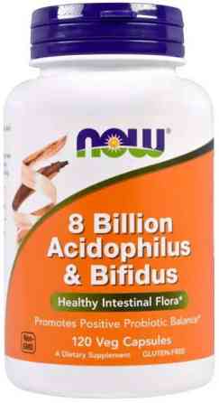 Пробіотики Now Foods Acidophilus & Bifidus 8 млрд КОЕ 120 вег капсул Київ