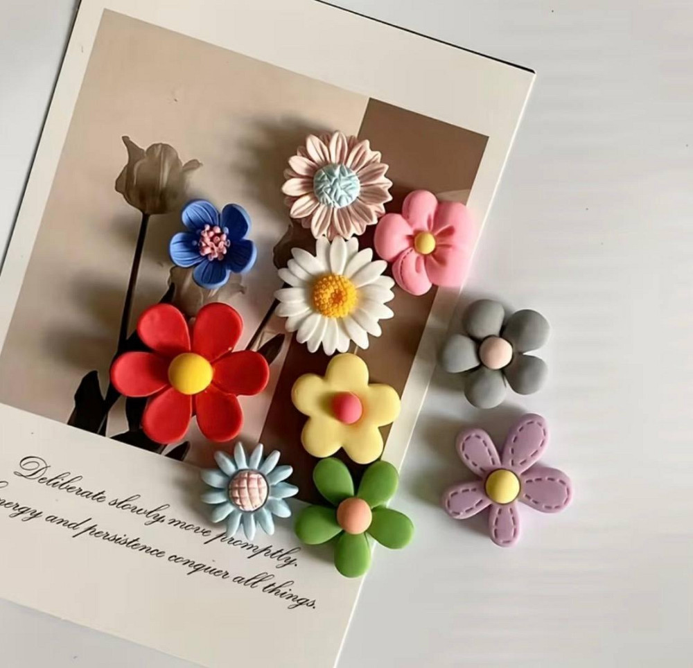 Магніти на холодильник квіти, декоративні магніти набір 10 шт різнокольорові Київ - фото 2