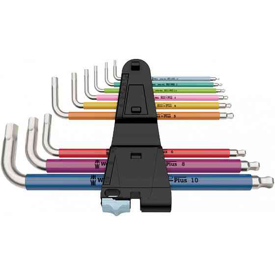 Набір кольорових шестигранників Wera 1.5-10мм 9од., подовж., різнокольорові, нержавіюча сталь, 05022669001 Одеса