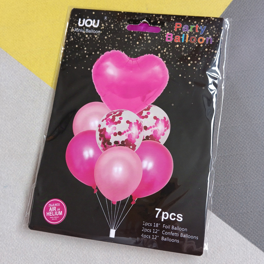 Набор воздушных шариков малиновый 7шт Киев - изображение 1