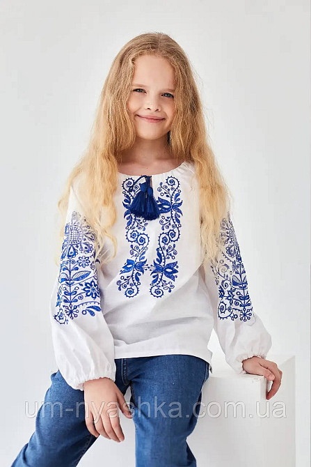 Детская вышиванка з синей вышивкой Кривой Рог - изображение 5
