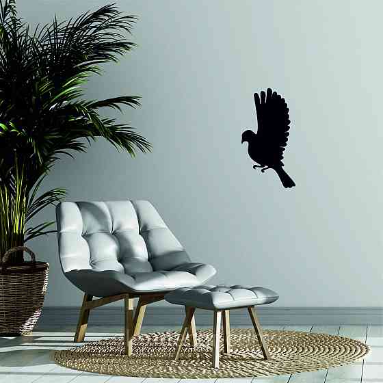 Декоративное настенное Панно «Птичка» Декор на стену(цена за 1шт) 30*16 см, Черный Киев