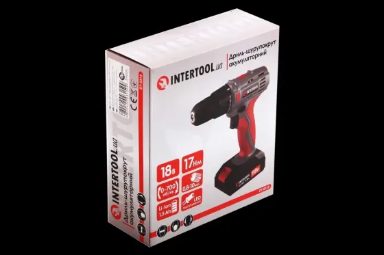 Суруповерт 18В, 17 Nm, 700 промін, 0,8-10 мм, 1.5 Ач Intertool Вінниця