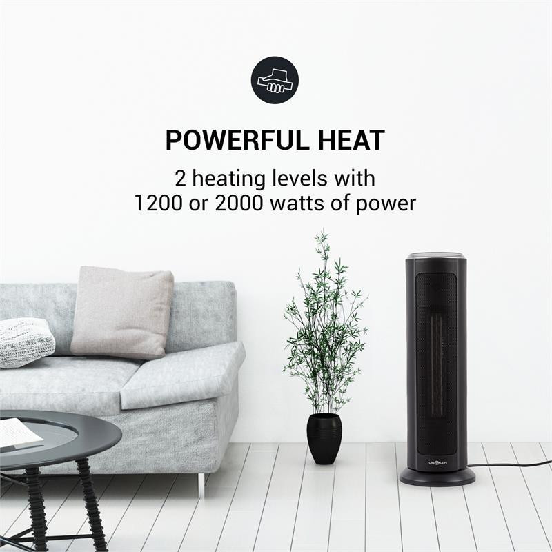 Башенный обогреватель Heat Spire 1200/2000 Вт 8-часовой термостат с таймером черный 1200/2000 Вт (Германия, Ровно - изображение 2