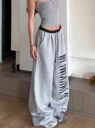 Жіночі стильні оверсайз штани з накатом двонитка Одеса