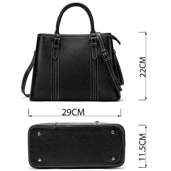 Класична жіноча сумка в шкірі флотар Vintage 14861 Чорна Київ